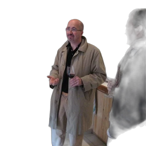 jacket, staff, creature, robot transparent PNG cut-out
