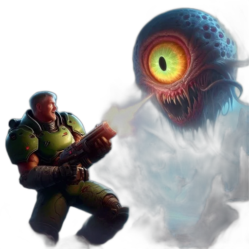 creature, staff, concept art, fantasy art transparent PNG cut-out