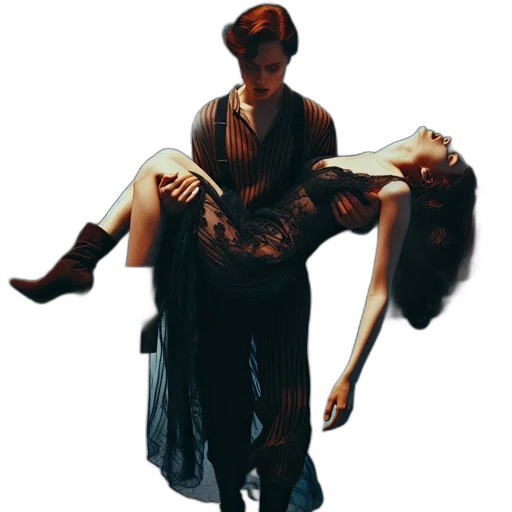 dress, concept art, photorealistic, oil painting transparent PNG cut-out