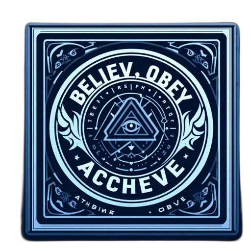 ornate, square-shaped, emblem, features transparent PNG cut-out