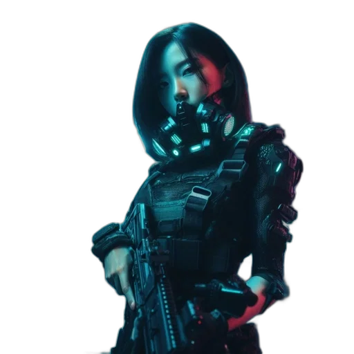 robot, jacket, cyberpunk, concept art transparent PNG cut-out
