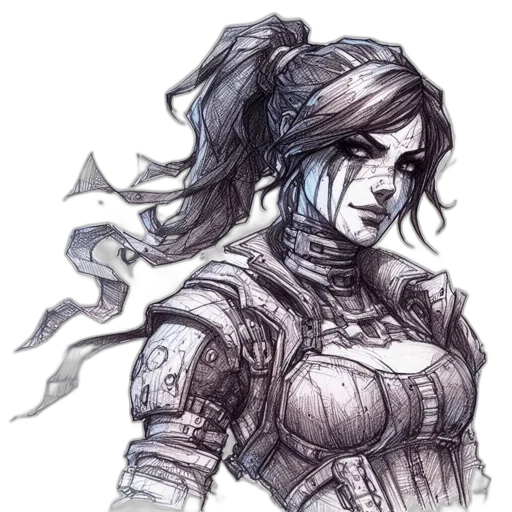 face, concept art, fantasy art, comic book art transparent PNG cut-out