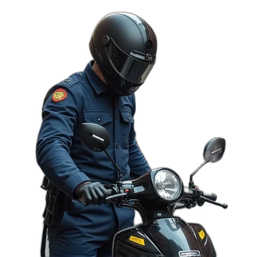jacket, mask, staff, weapon transparent PNG cut-out