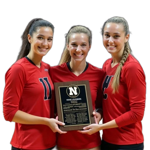university, notres, women, volleyball transparent PNG cut-out