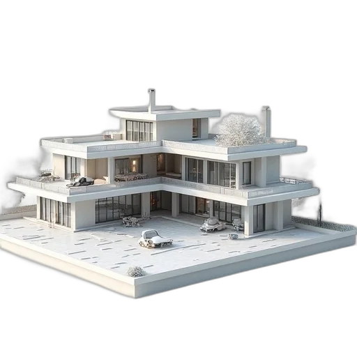 building, 3d render, concept art, photorealistic transparent PNG cut-out