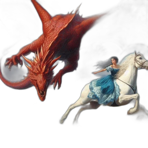 dragon, fantasy art, concept art, photorealistic transparent PNG cut-out