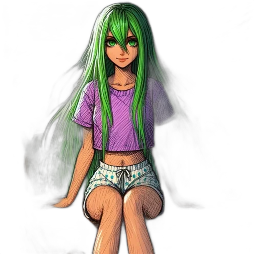 dress, hair, creature, concept art transparent PNG cut-out