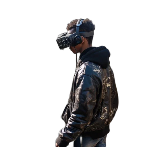 jacket, mask, robot, cyberpunk transparent PNG cut-out