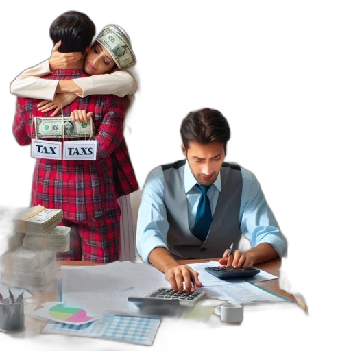 individual, performs, tax-related, tasks transparent PNG cut-out