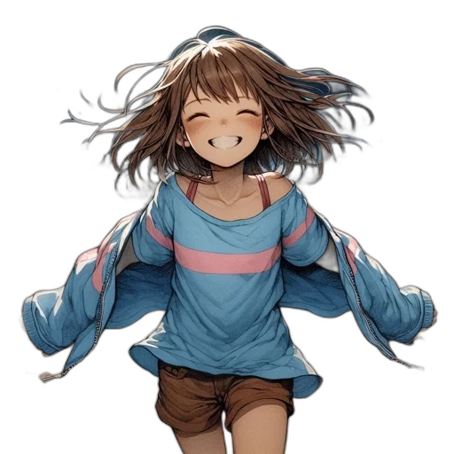 hair, jacket, dress, creature transparent PNG cut-out