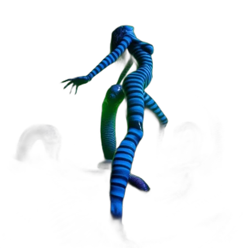 robot, creature, staff, 3d render transparent PNG cut-out