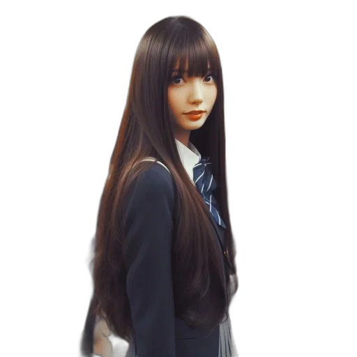 hair, staff, jacket, robot transparent PNG cut-out