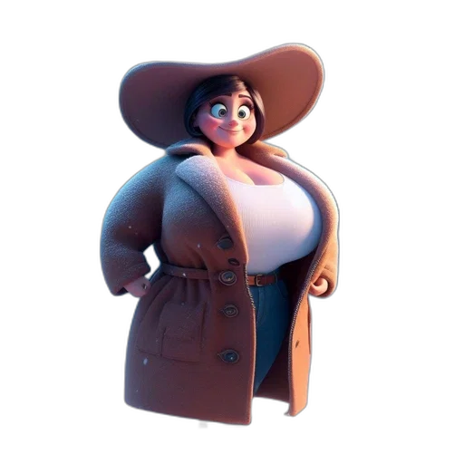 jacket, hat, dress, staff transparent PNG cut-out