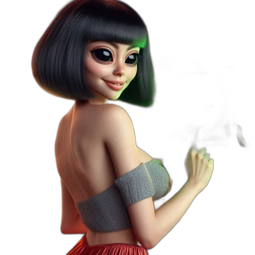 dress, staff, jewelry, robot transparent PNG cut-out
