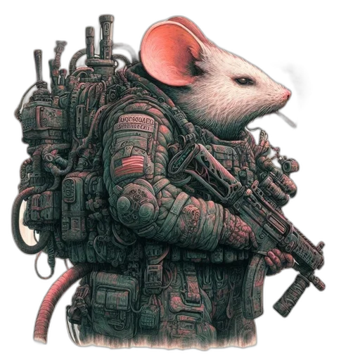 jacket, weapon, animal, cyberpunk transparent PNG cut-out