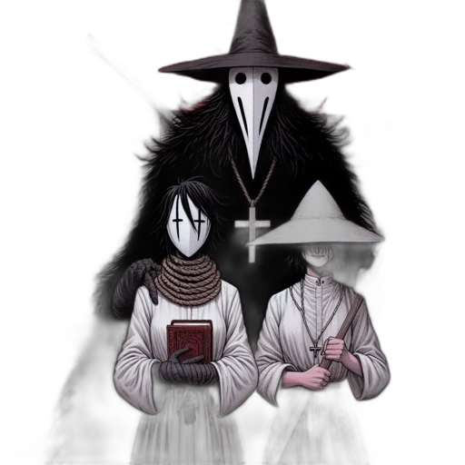 mask, hat, staff, jacket transparent PNG cut-out