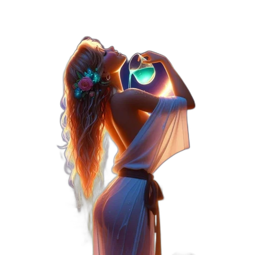 dress, staff, hair, mask transparent PNG cut-out