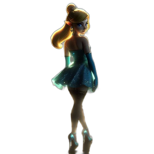 dress, crown, staff, hair transparent PNG cut-out