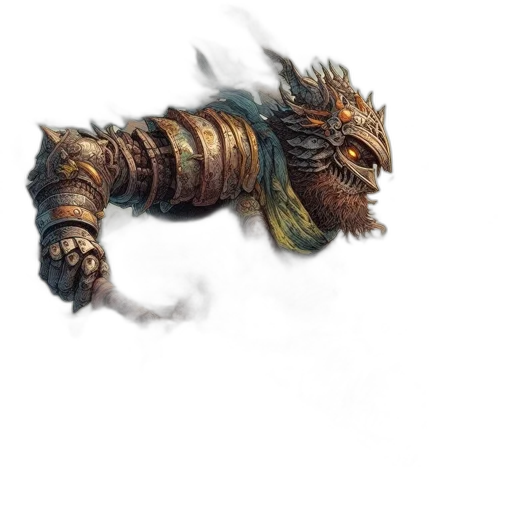 dragon, creature, staff, animal transparent PNG cut-out