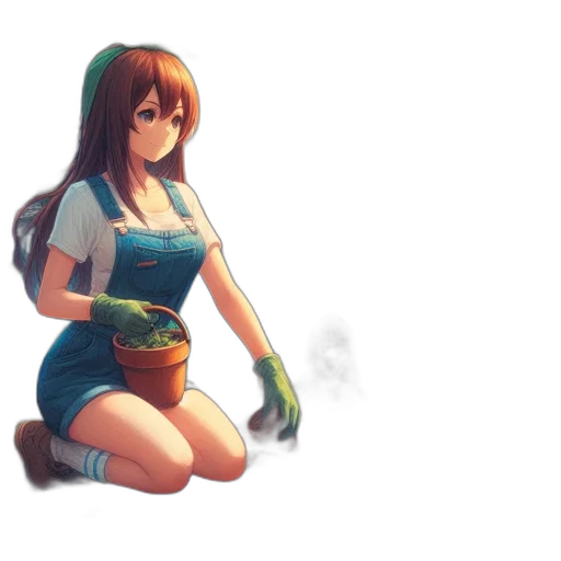 dress, weapon, staff, robot transparent PNG cut-out