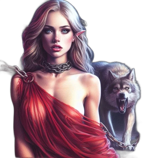 jewelry, dress, face, fantasy art transparent PNG cut-out