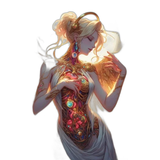 dress, jewelry, concept art, fantasy art transparent PNG cut-out
