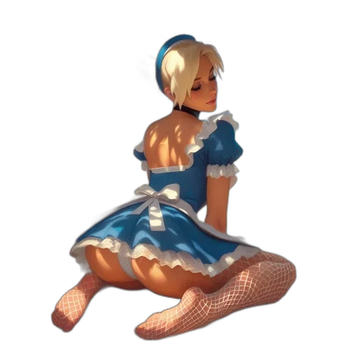 dress, robot, concept art, pixel art transparent PNG cut-out