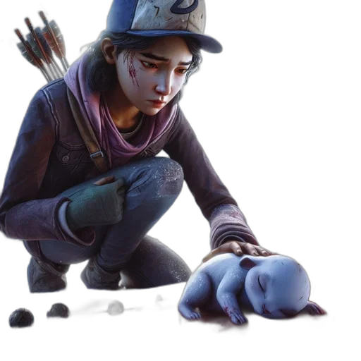 weapon, staff, hat, creature transparent PNG cut-out