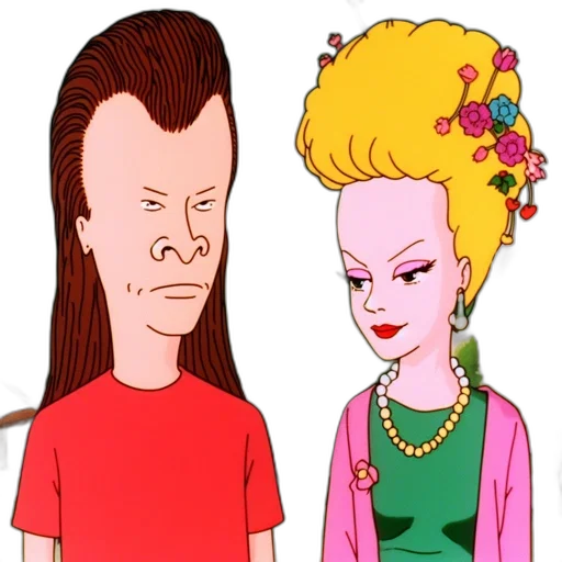 hair, cartoon, concept art, two transparent PNG cut-out