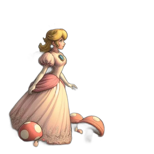 dress, staff, crown, creature transparent PNG cut-out