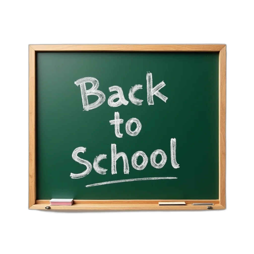 green, chalkboard, words, back transparent PNG cut-out