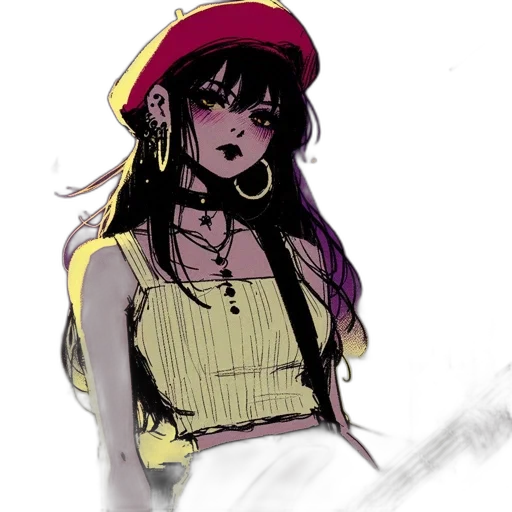 hat, dress, staff, face transparent PNG cut-out