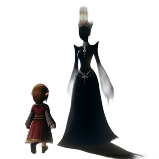 dress, crown, staff, jewelry transparent PNG cut-out