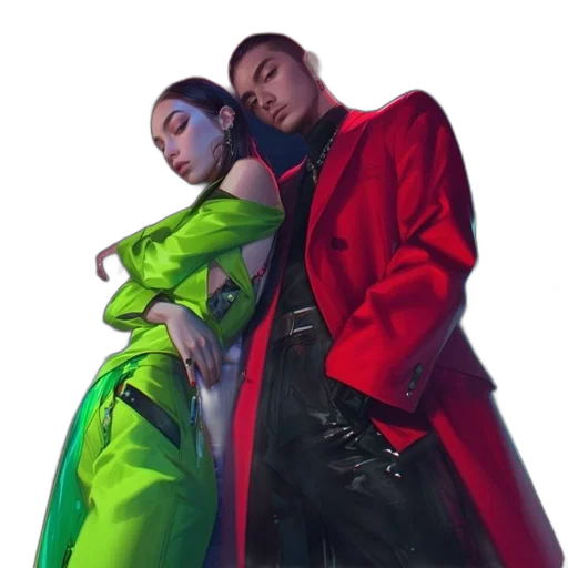 jacket, concept art, cyberpunk, fantasy art transparent PNG cut-out