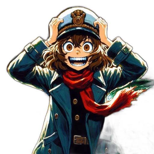 hat, crown, staff, jacket transparent PNG cut-out