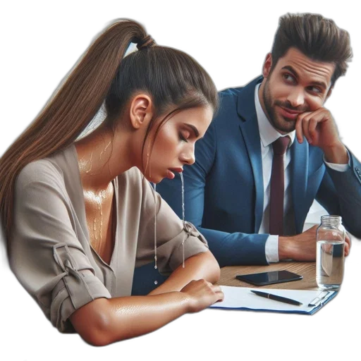 photorealistic, two, people, interact transparent PNG cut-out