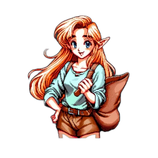 staff, jacket, pixel art, anime transparent PNG cut-out