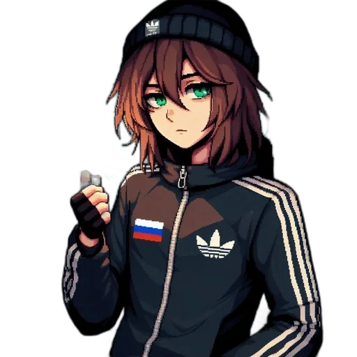 jacket, hat, staff, face transparent PNG cut-out