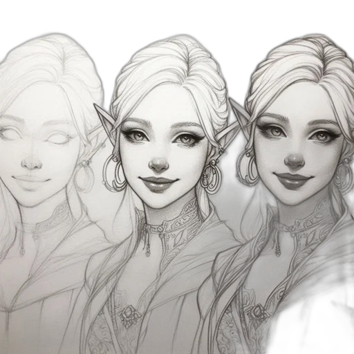 concept art, fantasy art, pencil sketch, comic book art transparent PNG cut-out