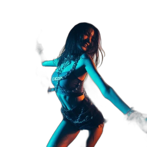 concept art, neon lights, fire, vibrant transparent PNG cut-out