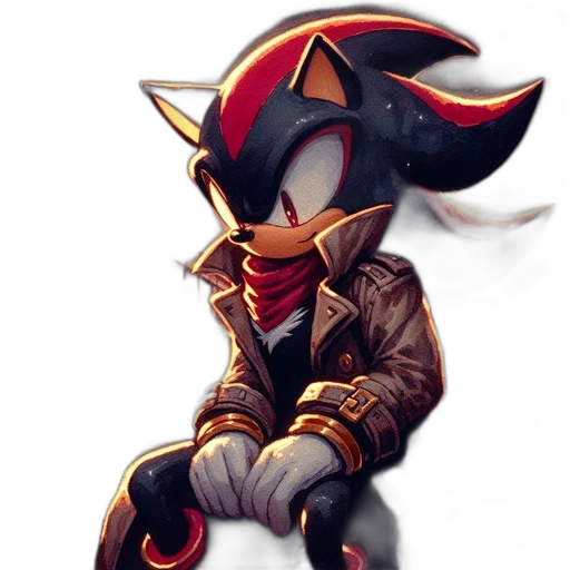 jacket, mask, staff, weapon transparent PNG cut-out