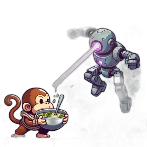robot, food, concept art, pixel art transparent PNG cut-out