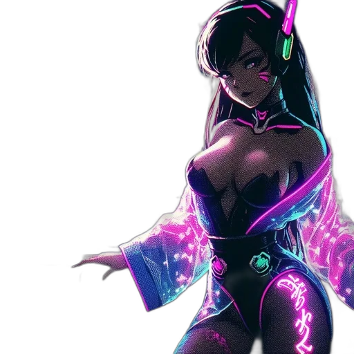 dress, cyberpunk, concept art, fantasy art transparent PNG cut-out