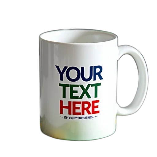 3d render, white, mug, black transparent PNG cut-out
