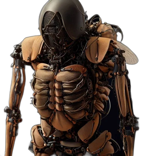robot, concept art, cyberpunk, 3d render transparent PNG cut-out