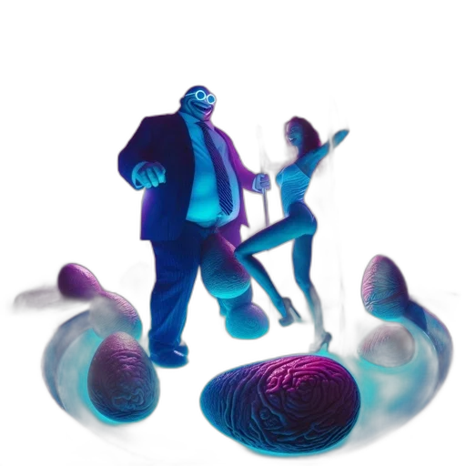 concept art, 3d render, vaporwave, cyberpunk transparent PNG cut-out