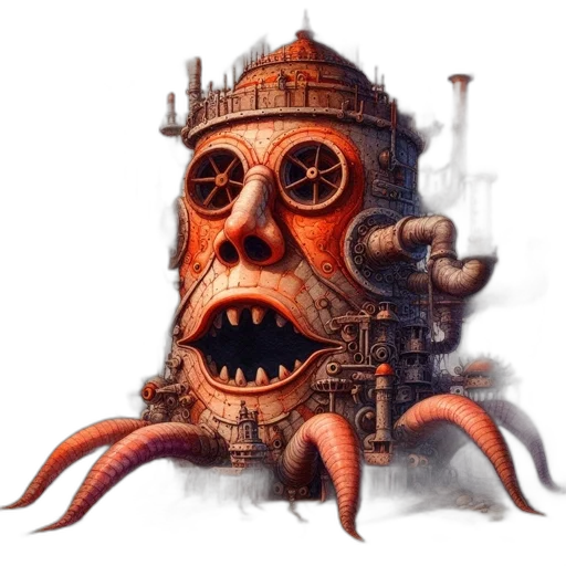 creature, robot, mask, face transparent PNG cut-out