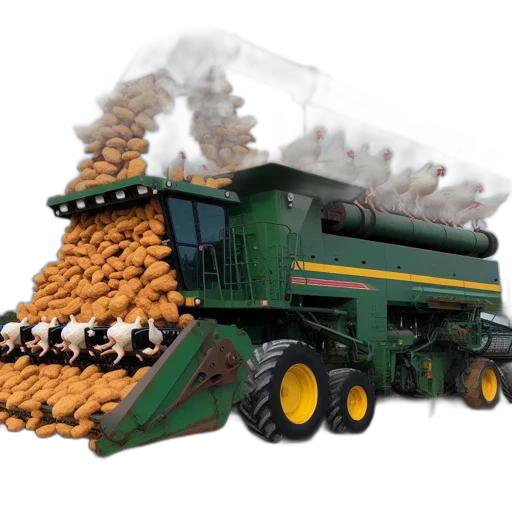 large, green, combine, harvester transparent PNG cut-out