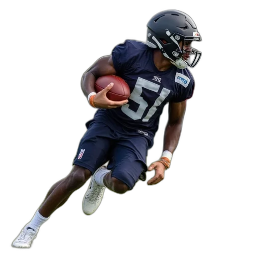 american, football, player, runs transparent PNG cut-out