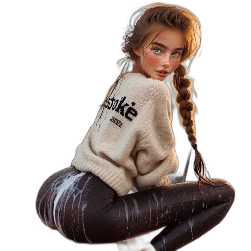 jacket, hair, face, photorealistic transparent PNG cut-out